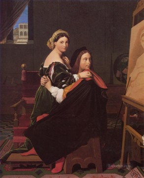  Auguste Obras - Rafael y la Fornarina Neoclásica Jean Auguste Dominique Ingres